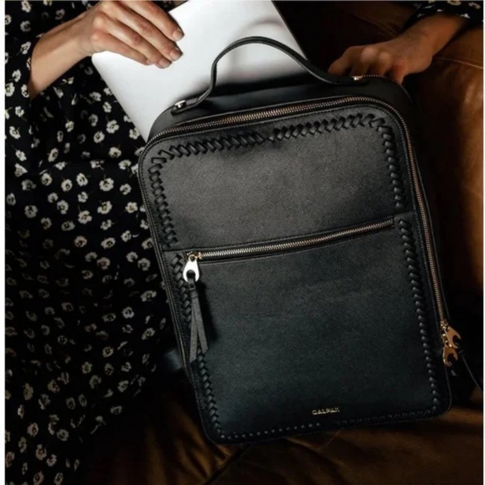 Calpak Black Kaya Laptop Backpack.